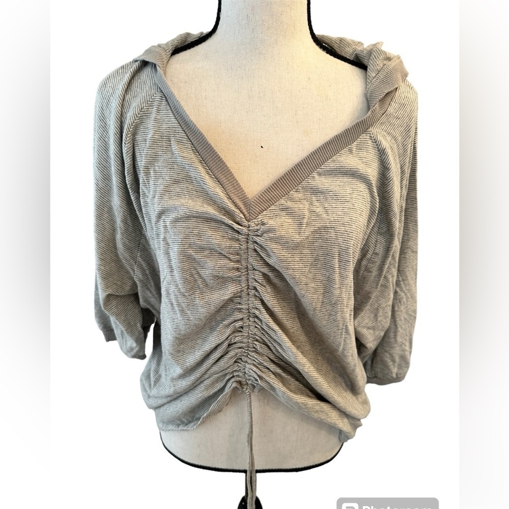 Free people intimately  grey and white pull over top